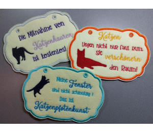 Stickserie - ITH Türschilder Katzen